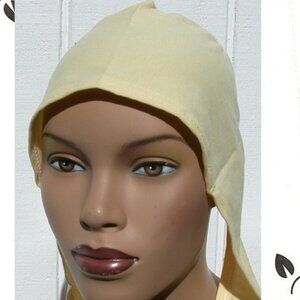 Yellow Cotton Tie Back Bonnet